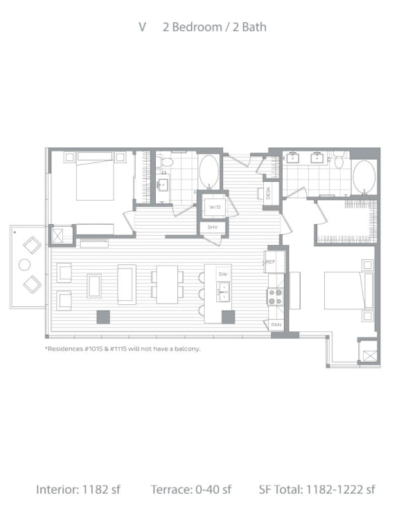 Studio, 1 & 2 Bedroom Apartments in Little Italy, San Diego Stanza